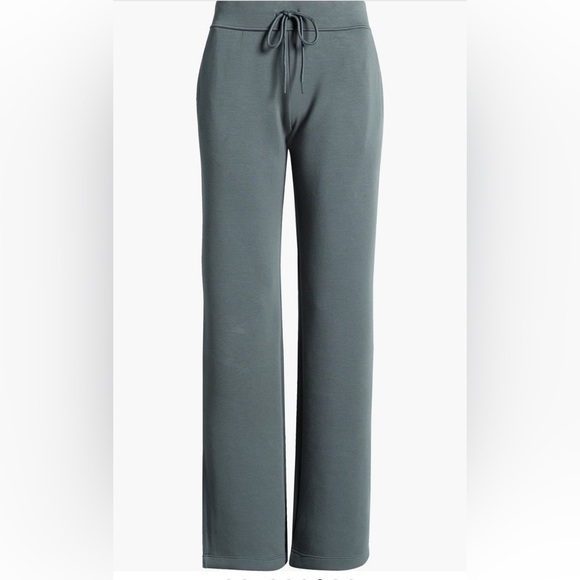 Zella Level Set Straight Leg Slit Hem Track Pants Green Small NWT (Flaw) - Picture 8 of 12